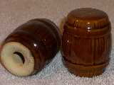 Frankoma barrel shakers glazed sorghum brown